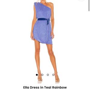 revolve Ella Dress RETROFETE, size small, teal rainbow